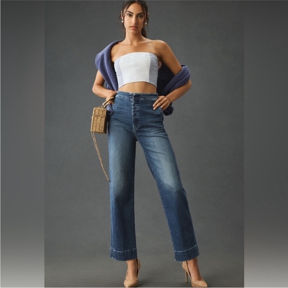 MOTHER The Cinch Greaser High-Rise Wide-Leg Ankle Jeans Size 29 - Picture 3 of 14